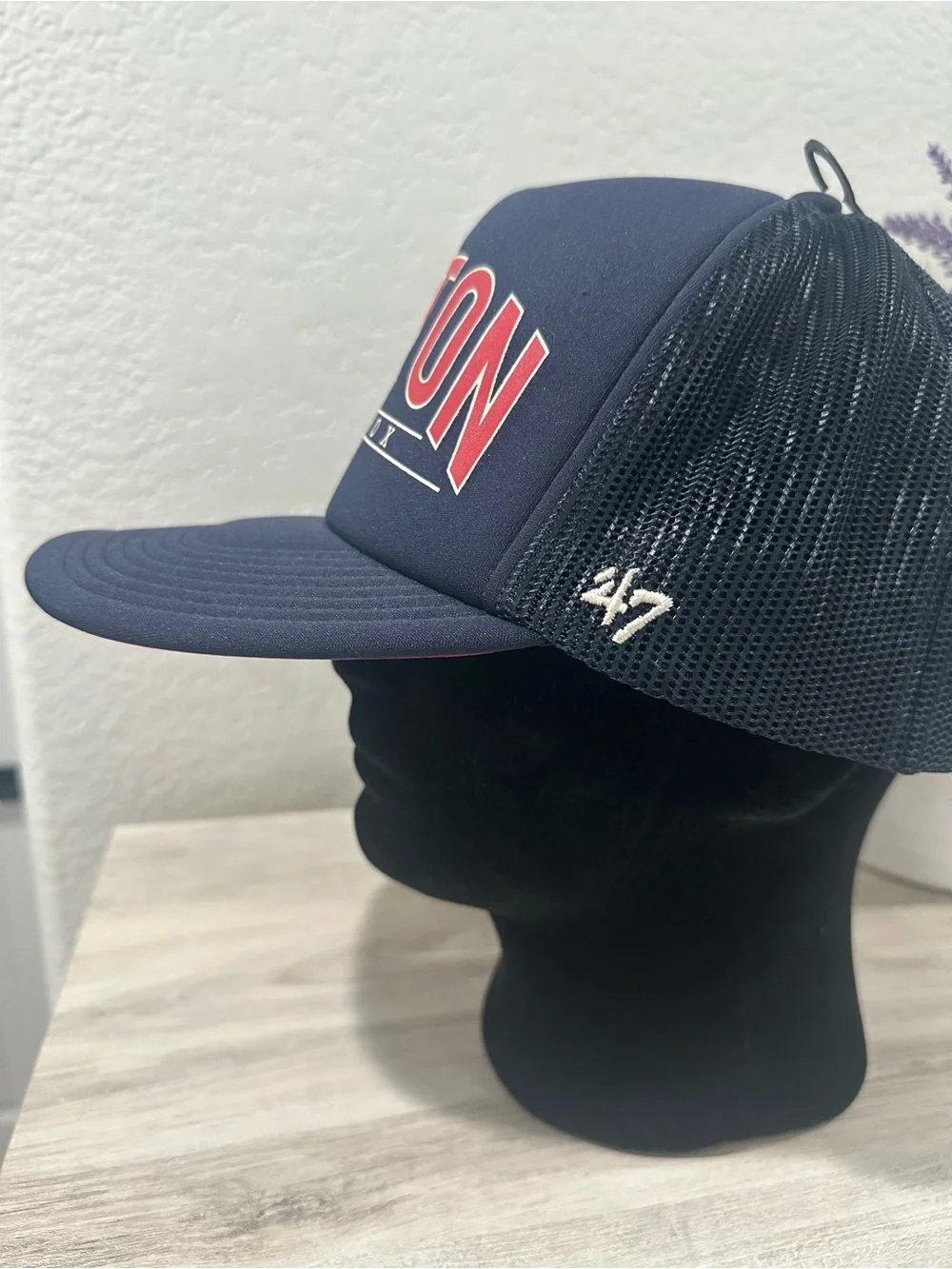Boston Red Sox '47 Brand Navy Blue Red Blackhaul Foam Trucker Adjustable Hat Cap